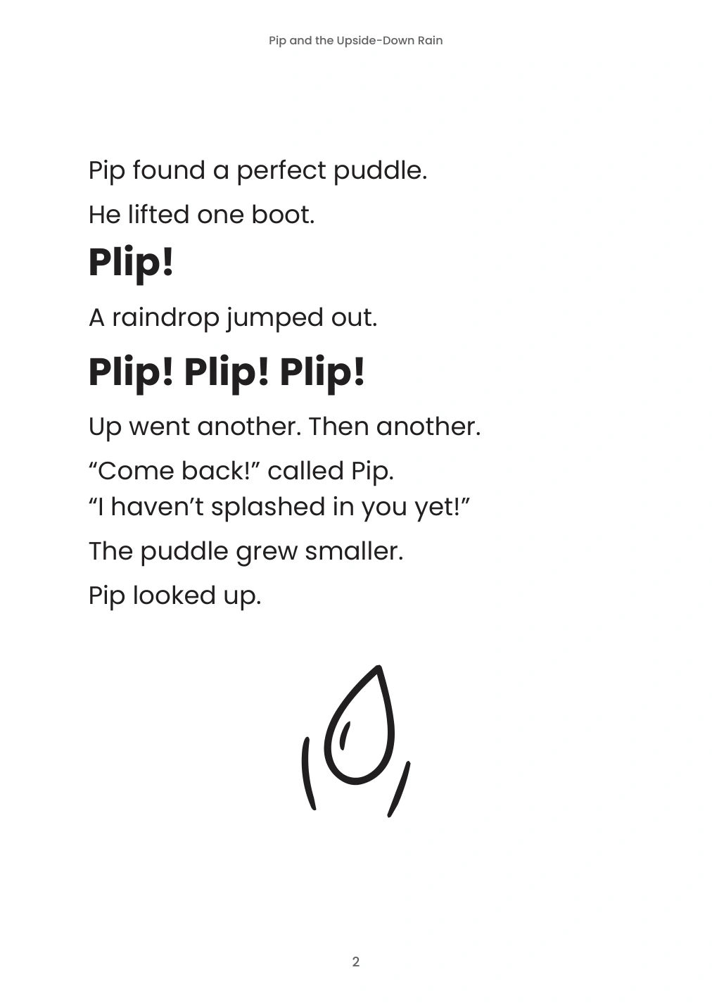 Story page 2 from Pip and the Upside-Down Rain